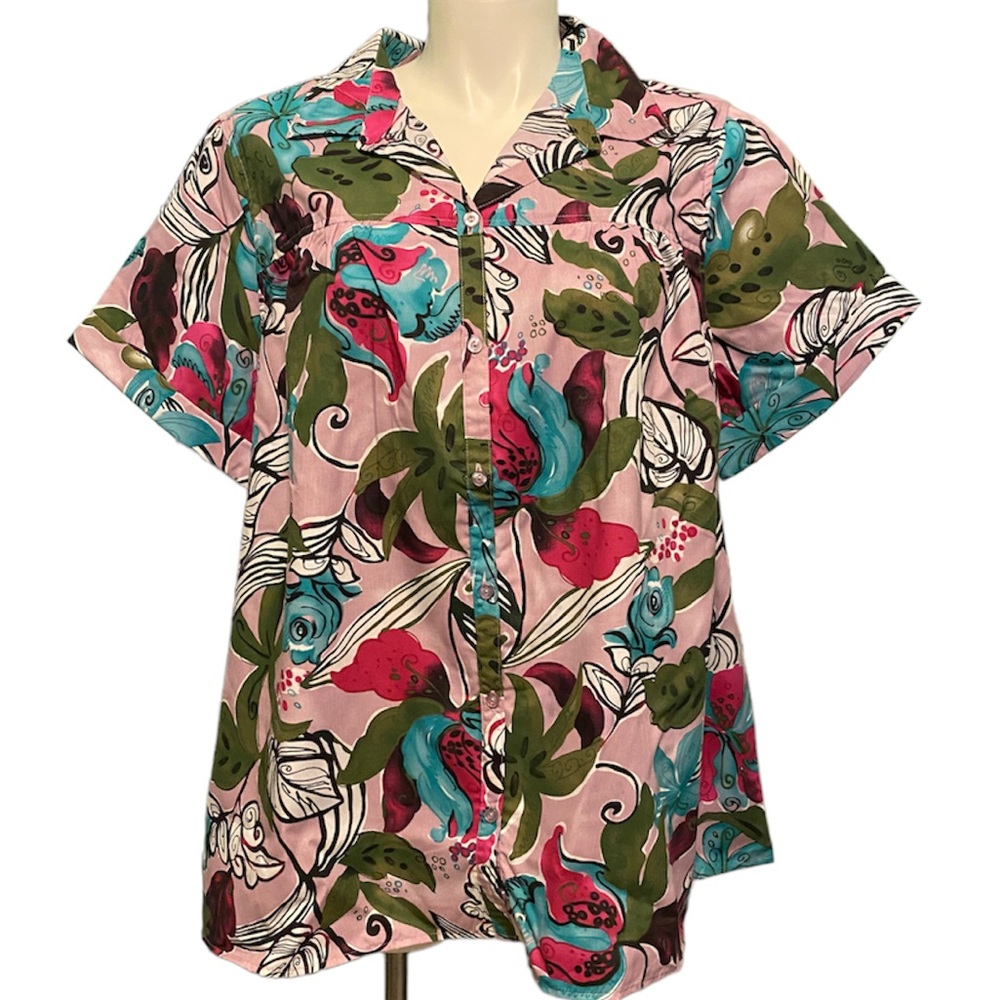 Tropical Print Blouse*